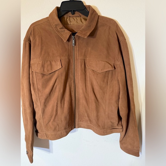 Tommy Hilfiger Women's Suede Zip Trucker Jacket‎ Camel XL - Picture 4 of 10